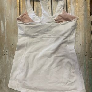 Built in bra white top. Size 8 or 10
